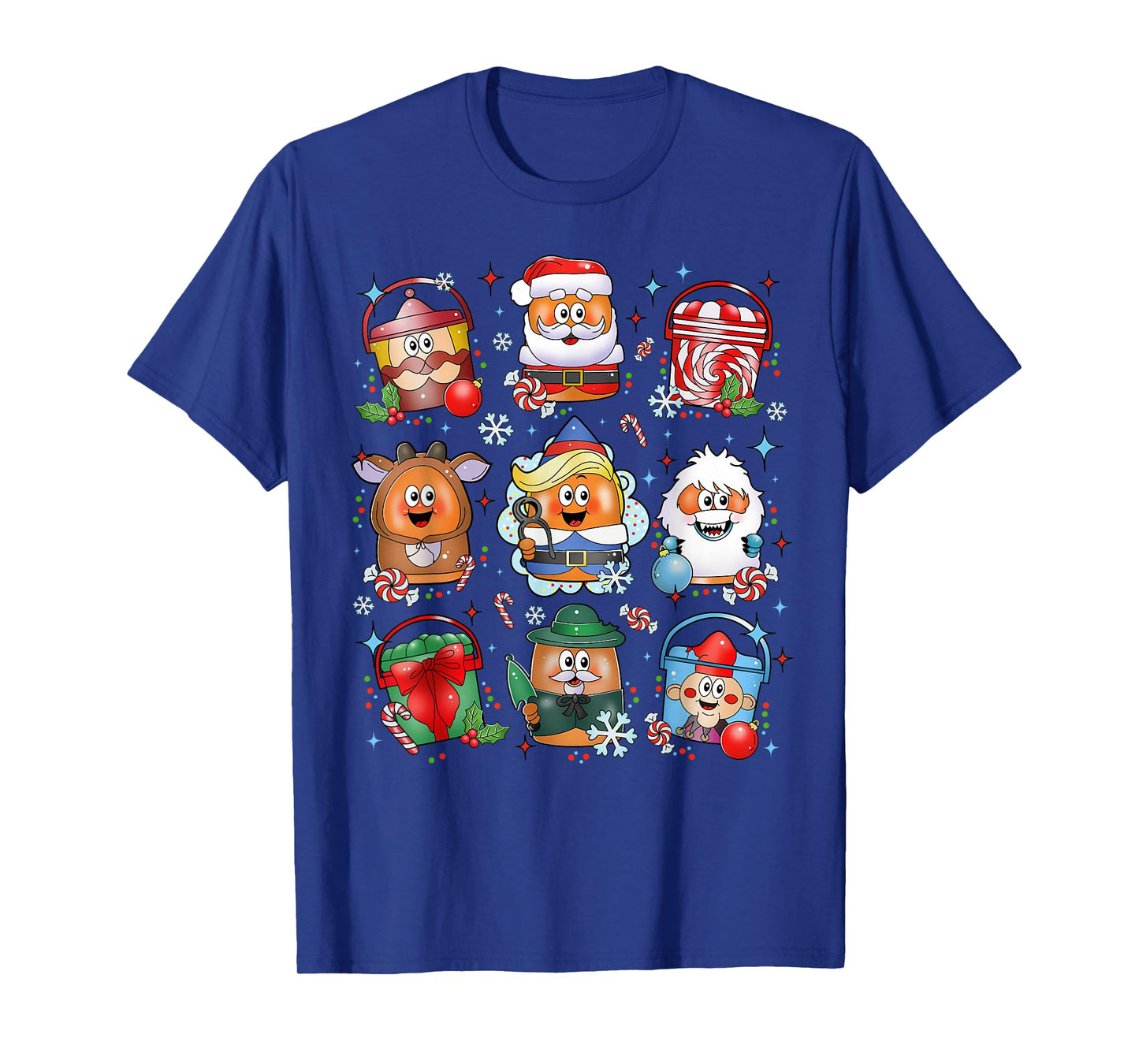 Funny Chicken Nuggets Santa Claus Reindeer Merry Christmas T-Shirt