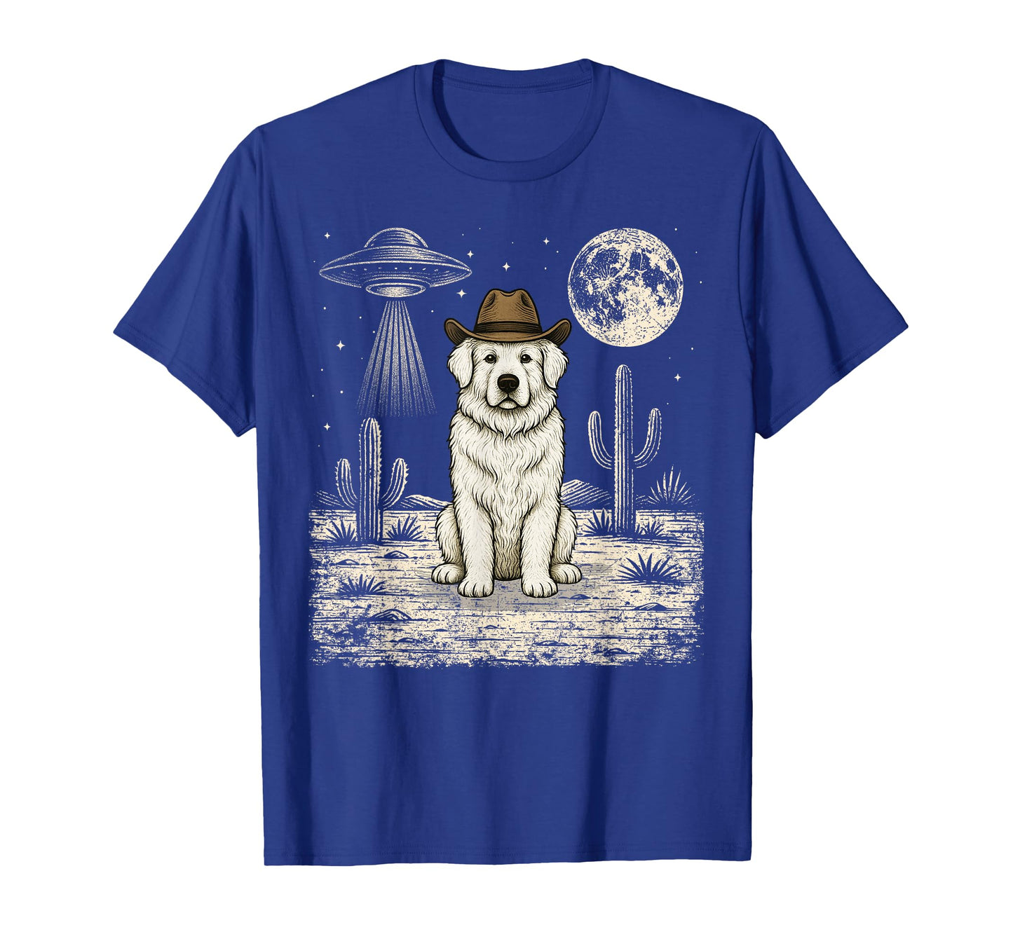 Funny Great Pyrenees Cowboy Western Dog UFO T-Shirt