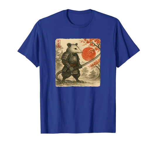 Possum Samurai Japanese Warrior Costume Sumi-e Art Funny T-Shirt