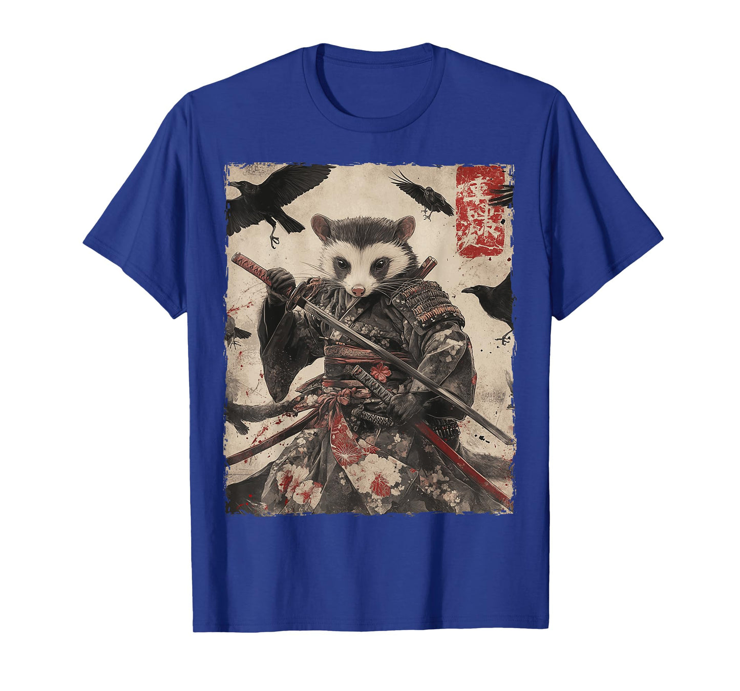 Opossum Possum Samurai Graphic Japanese Warrior Anime T-Shirt