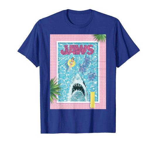 Jaws 50th Anniversary Poster Pool Front & Back T-Shirt