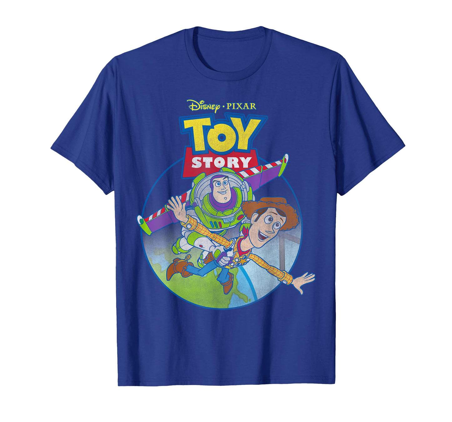 Disney Pixar Toy Story Woody & Buzz Lightyear Vintage Fly T-Shirt