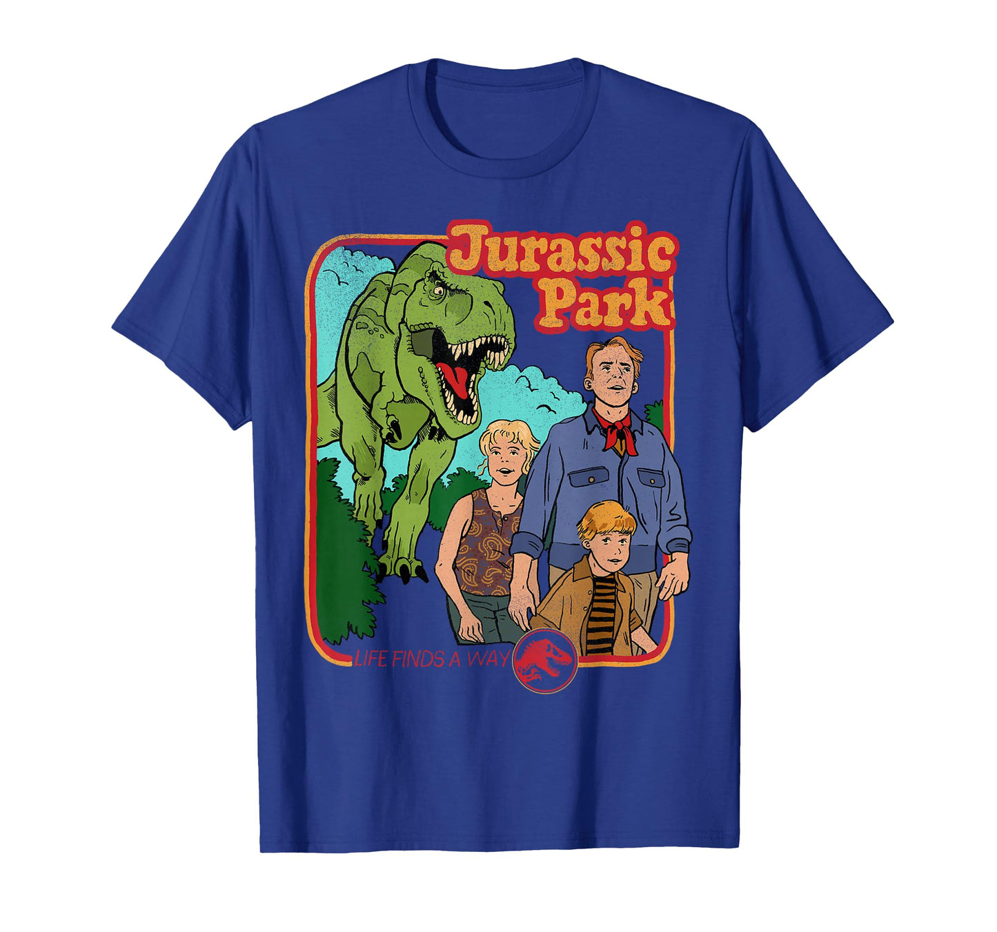 Jurassic Park Retro Life Finds A Way Park Poster T-Shirt Small