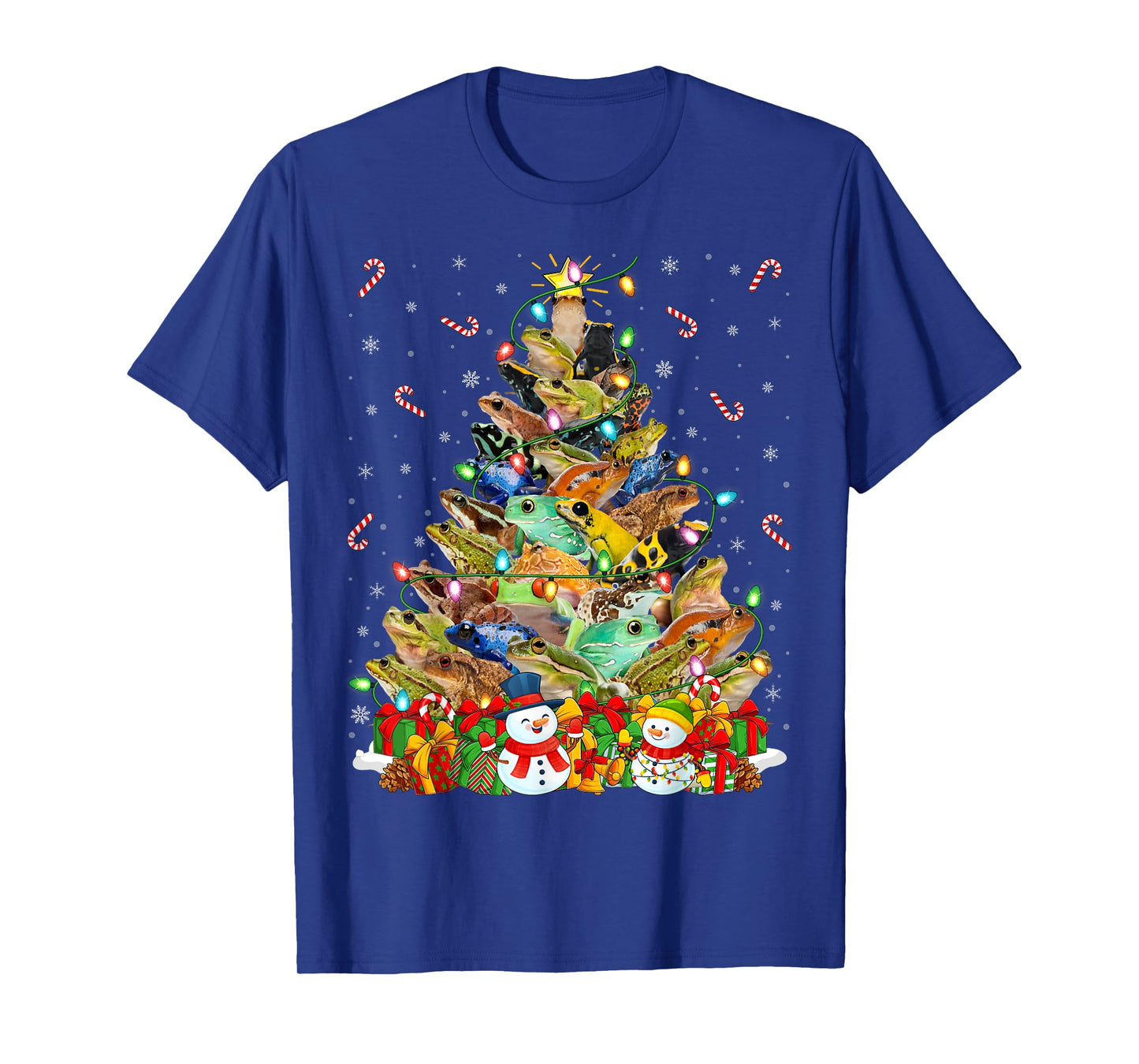 Frog Xmas Lighting Santa Frog Christmas Tree T-Shirt