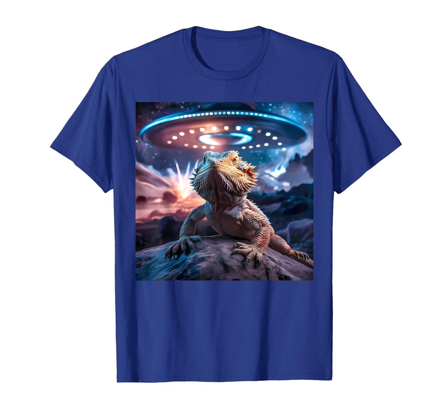 Bearded Dragon UFO Alien Graphic T-Shirt