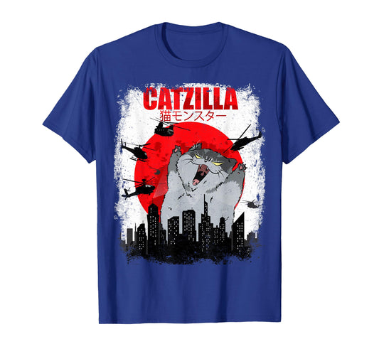 Kawaii Catzilla Japanese for Men Women Kids Funny Anime Cat T-Shirt