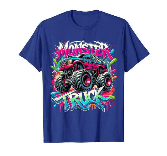 Monster Truck Colorful Graffiti Monster Truck Boy T-Shirt