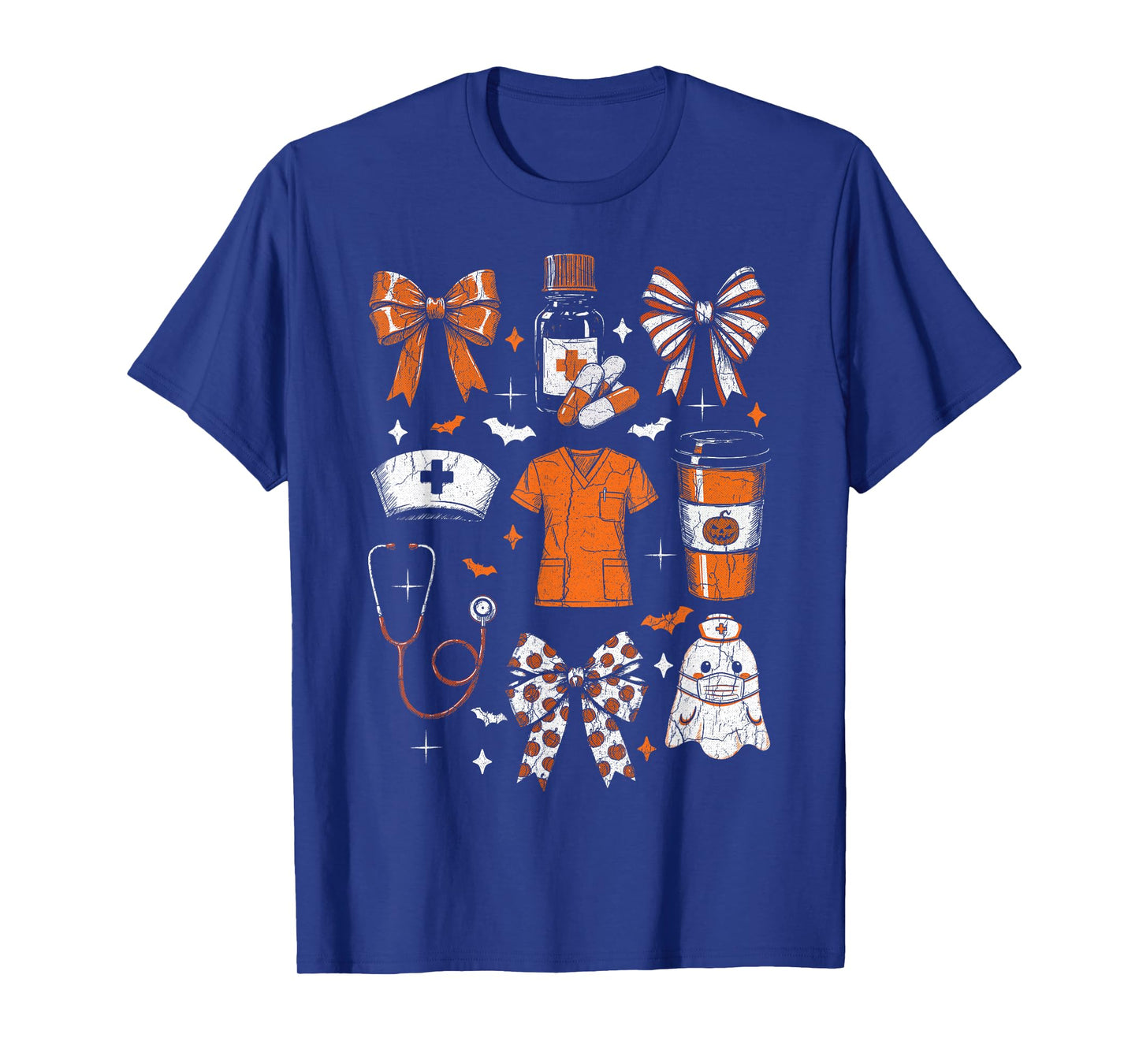 Halloween Nurse Ghost Coquette Bow Medical Scrubs Coffee Cup T-Shirt