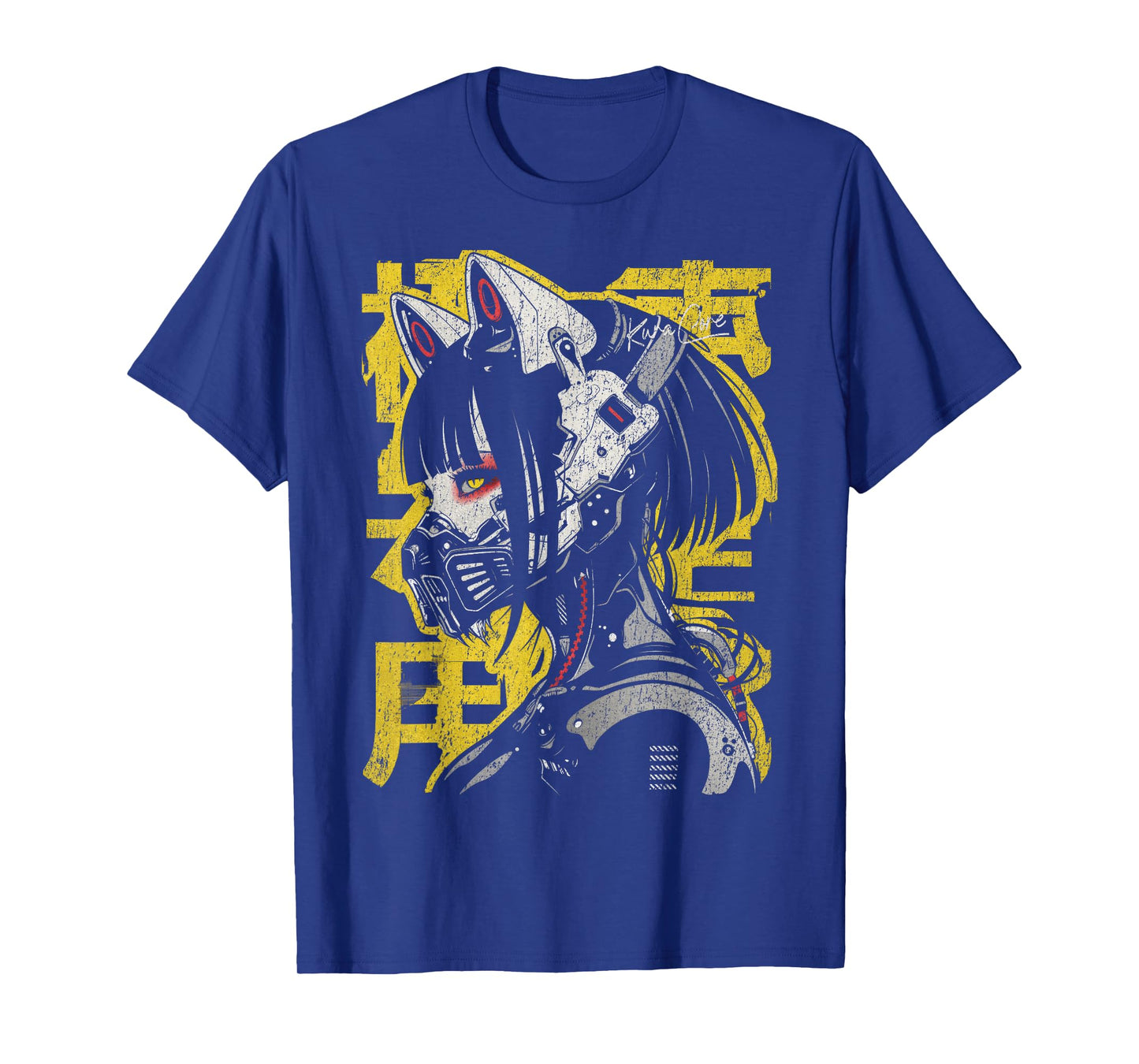 Japanese Streetwear Cyberpunk Y2K Techwear Neko Manga Anime T-Shirt