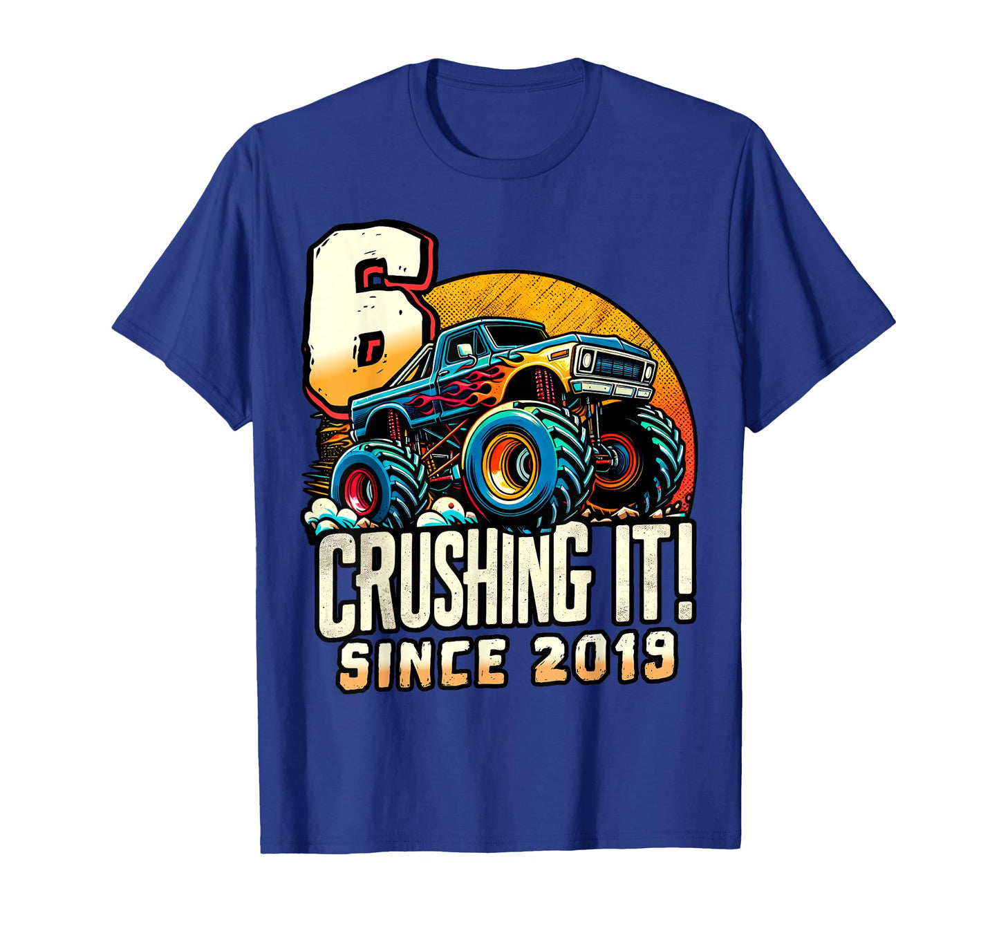 Birthday Monster Truck 6 year Old Boys 6th Party Born 2019 T-Shirt