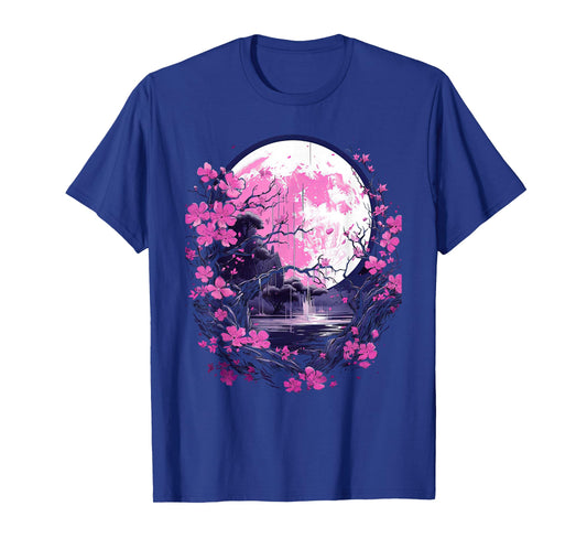 Japanese Cherry Blossom Cherry Blossom and Moon Japan T-Shirt