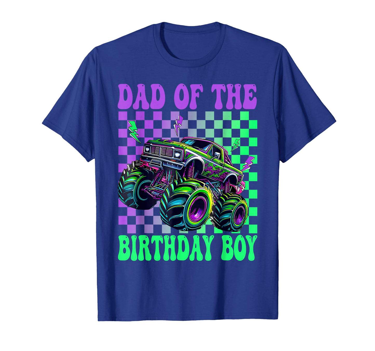 Dad of The Birthday Boy Monster Truck Birthday Novelty T-Shirt