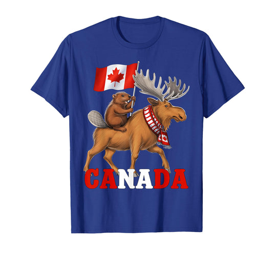 Canada Beaver Moose Canadian Flag Maple Leaf Canada Patriot T-Shirt