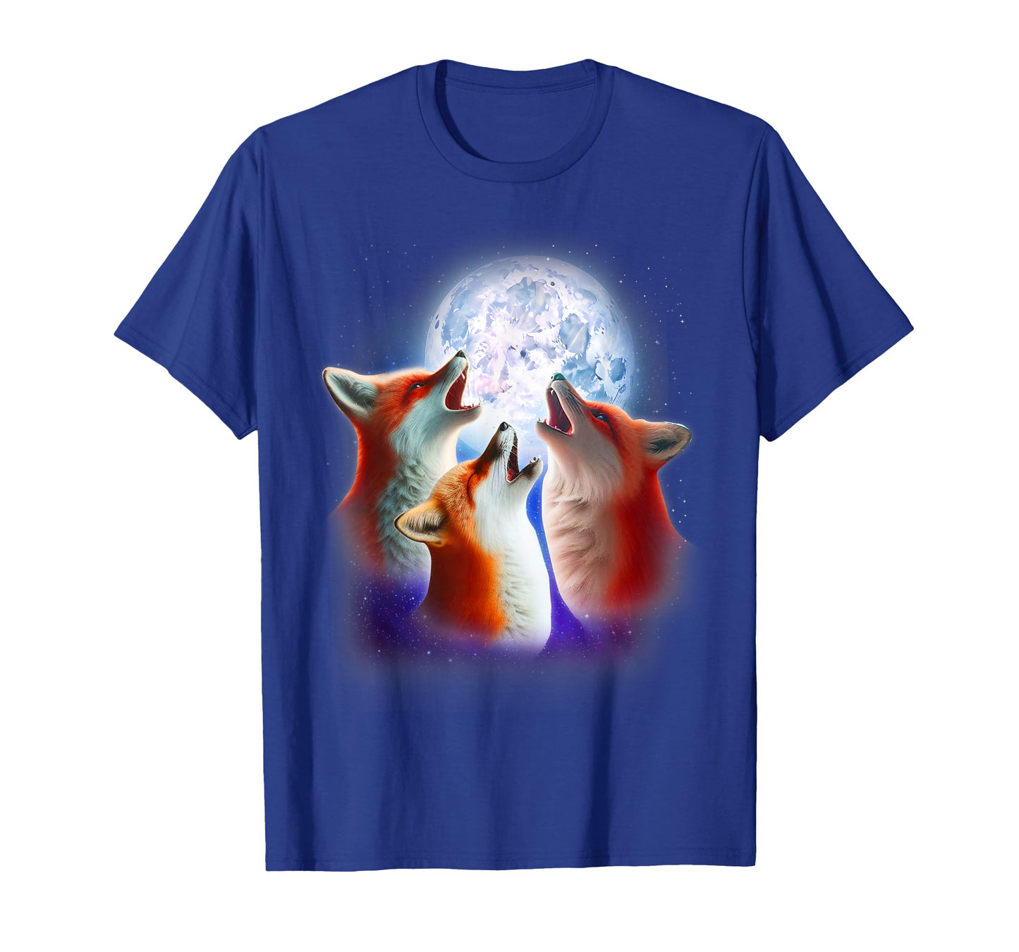 3 Red Foxes Howling At The Moon Shirt Funny Fox Animal Lover T-Shirt