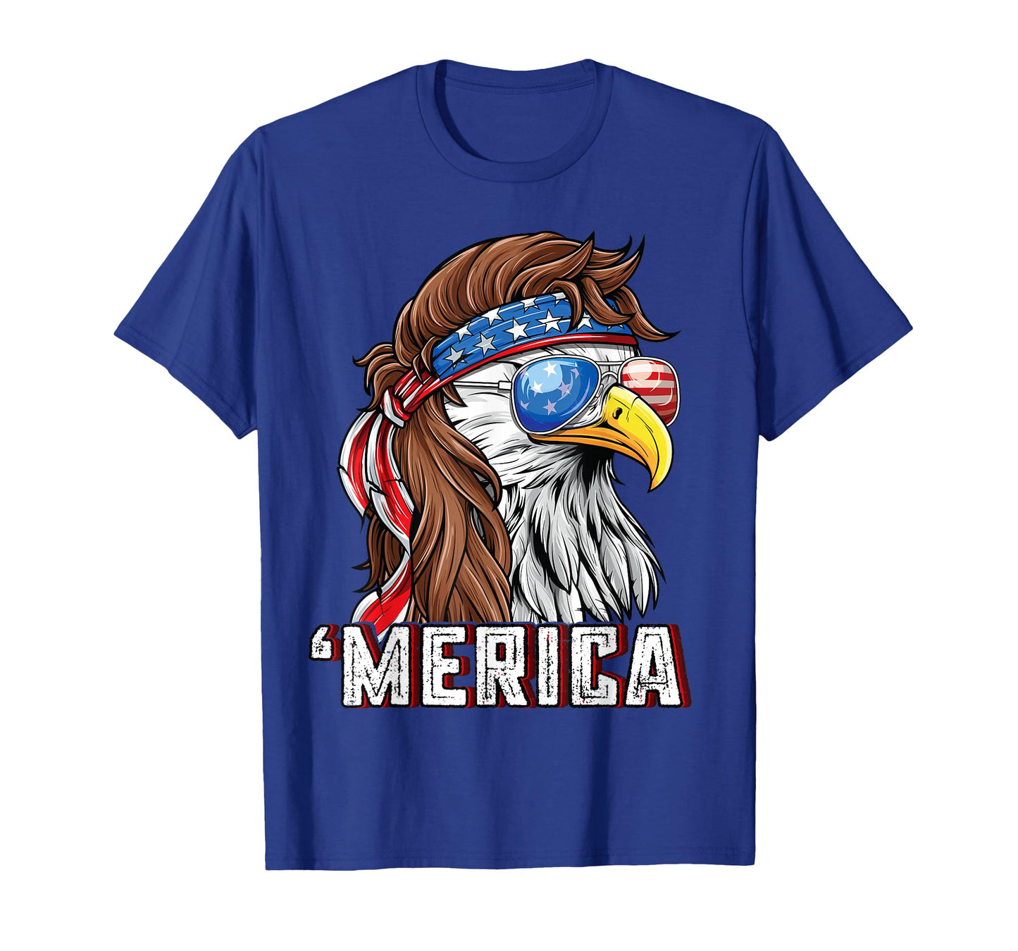 Merica USA American Flag Patriotic 4th of July Bald Eagle T-Shirt