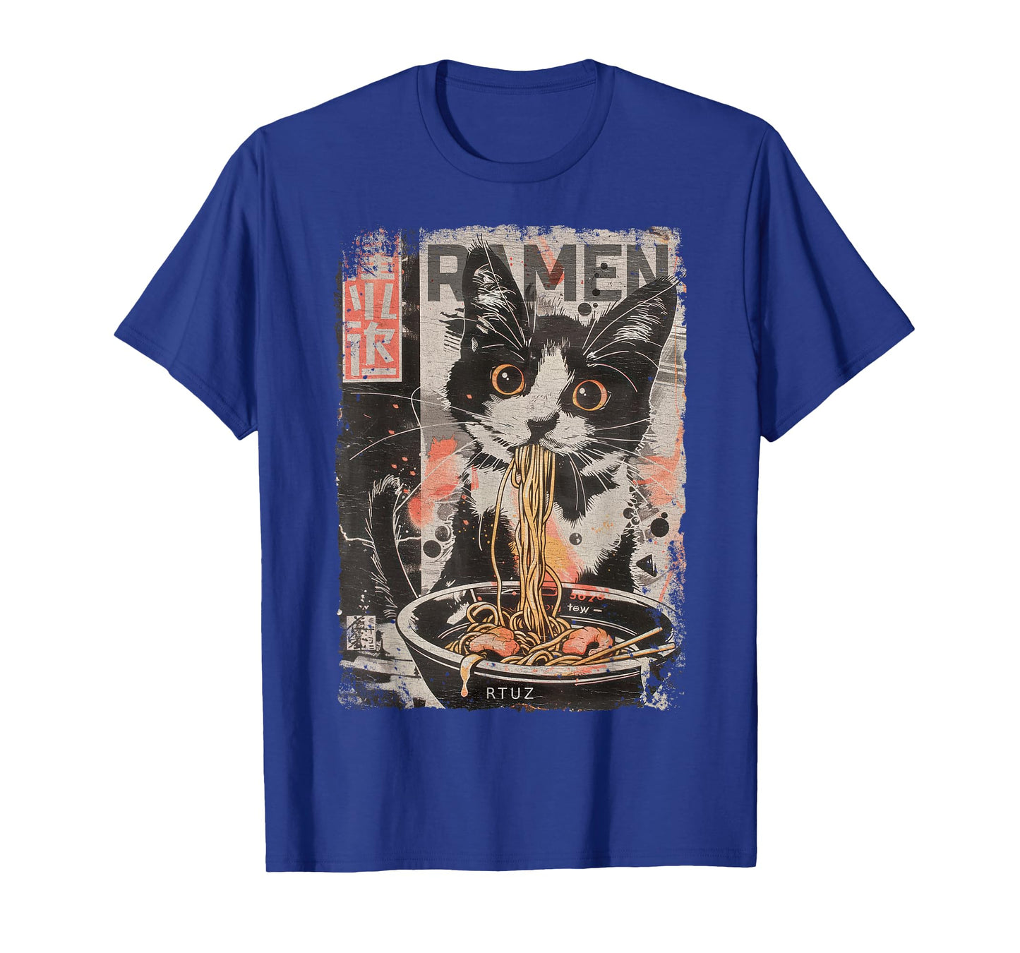 Ramen Noodles Cat Japan Y2K Kawaii Retro Cats Manga Anime T-Shirt