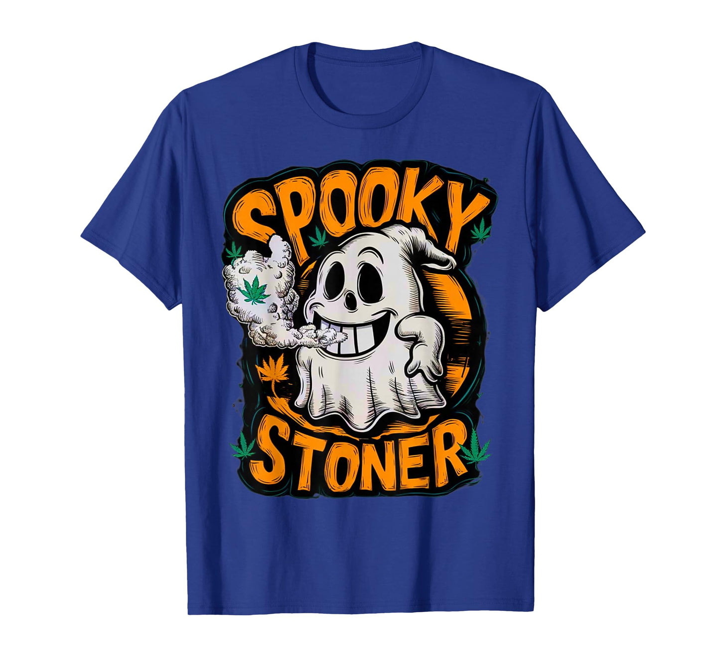 Spooky Stoner Funny Halloween Weed Cannabis Marijuana 420 T-Shirt