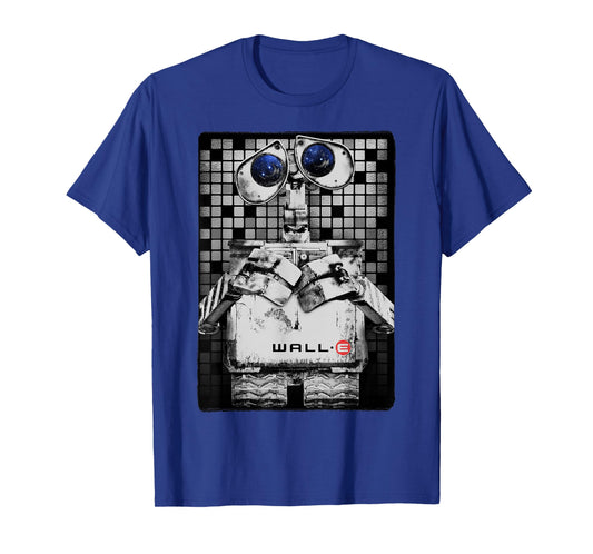 Disney Pixar Wall-E Distressed Tile Sad Eyes Movie Poster T-Shirt