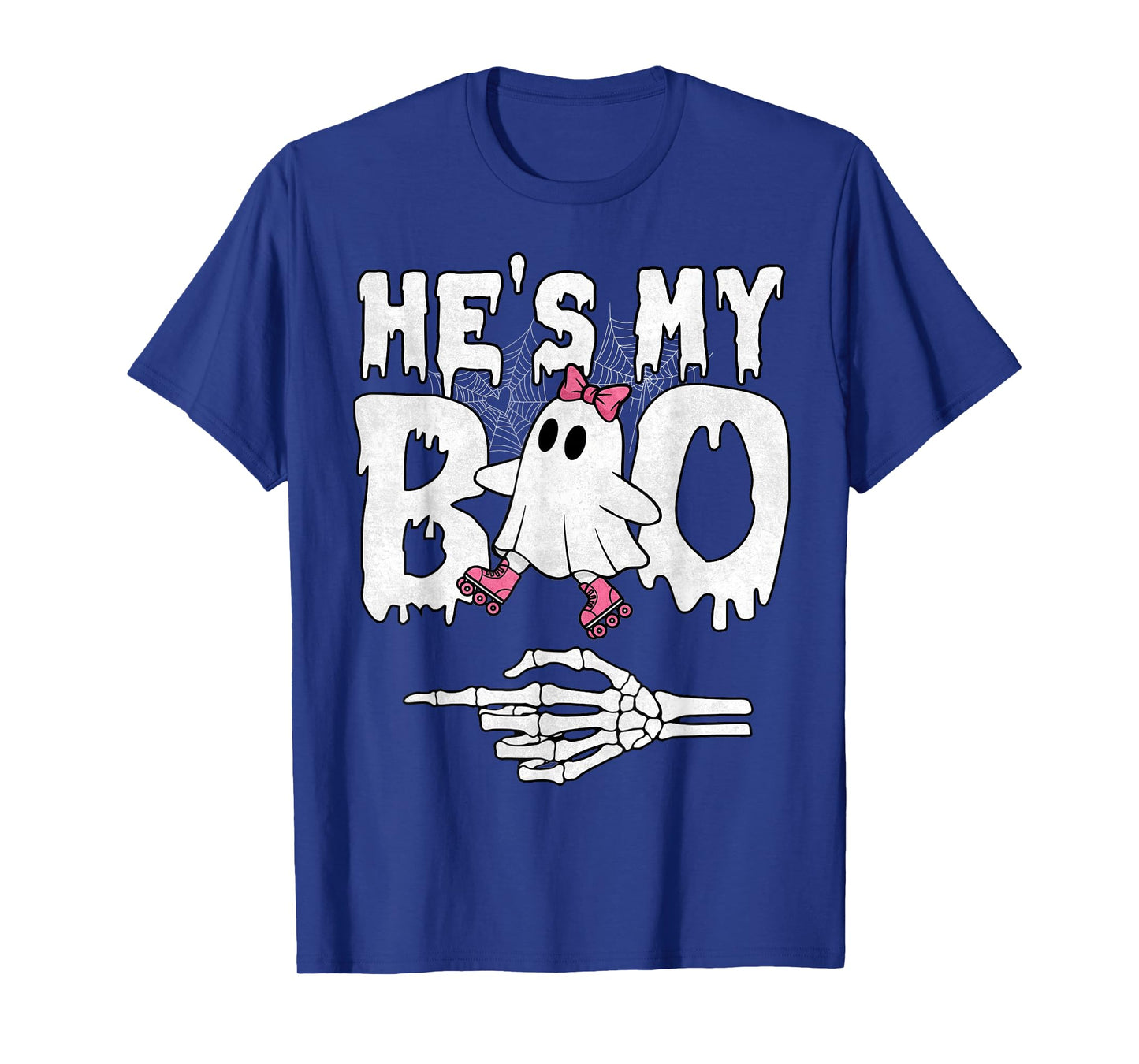 He's My Boo Couple Matching Ghost Halloween Roller Skate T-Shirt