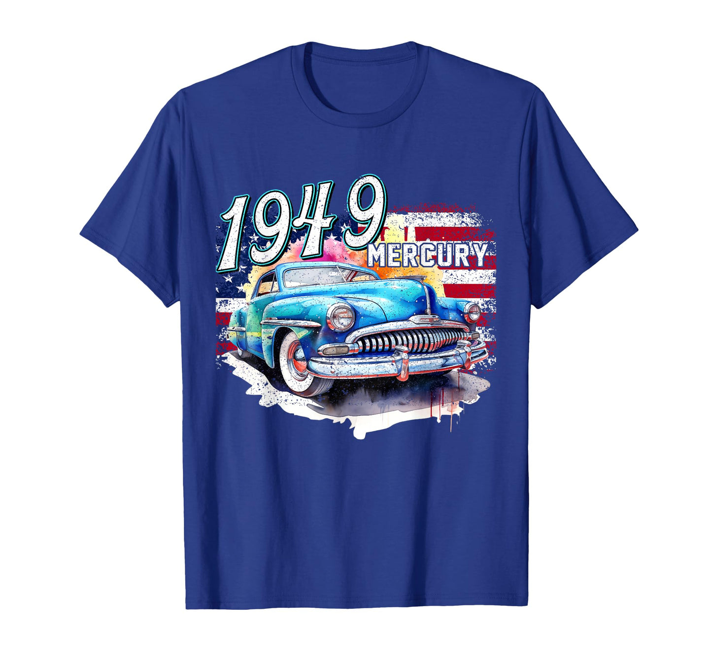 1949 49 Mercury Classic Car USA Flag T-Shirt