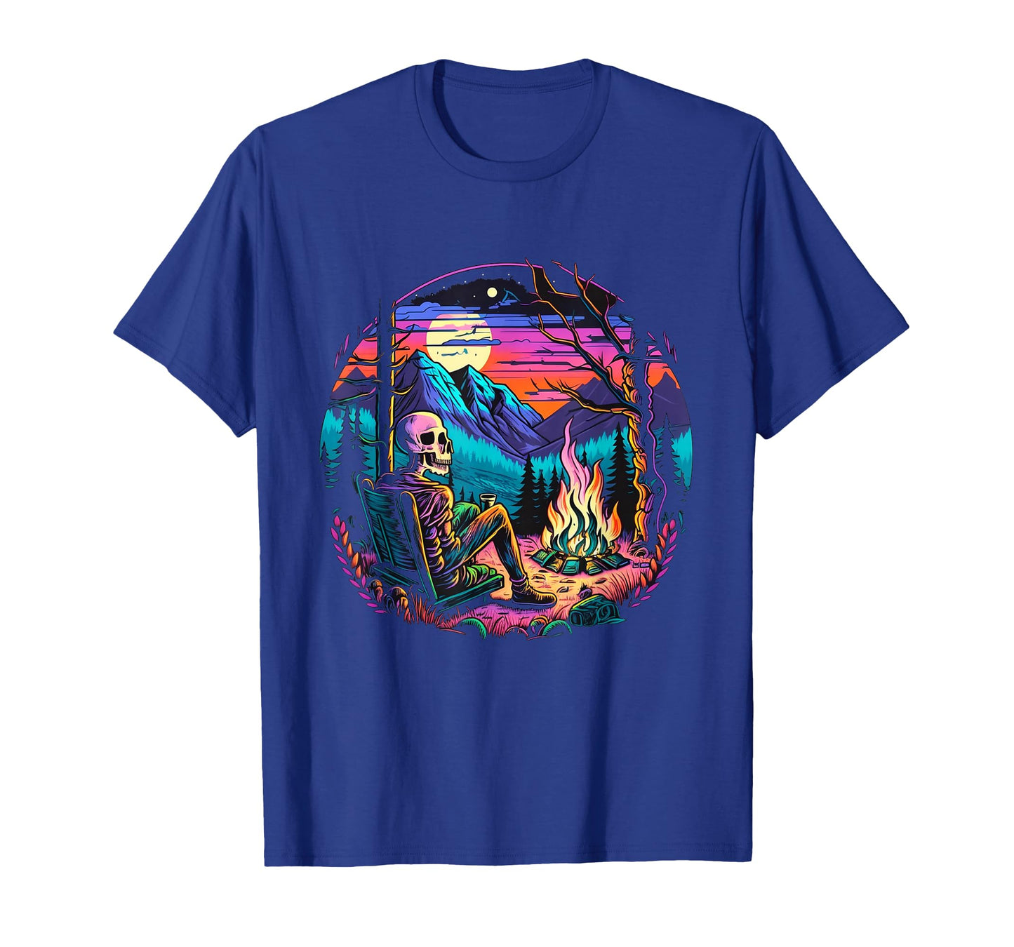 Skeleton Camping Halloween Costume Bones Camp Camper T-Shirt