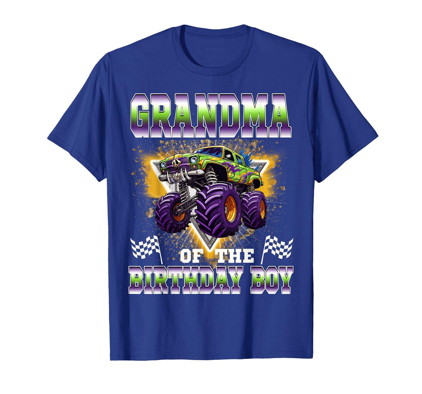Grandma of The Birthday Boy Monster Truck Birthday Family T-Shirt