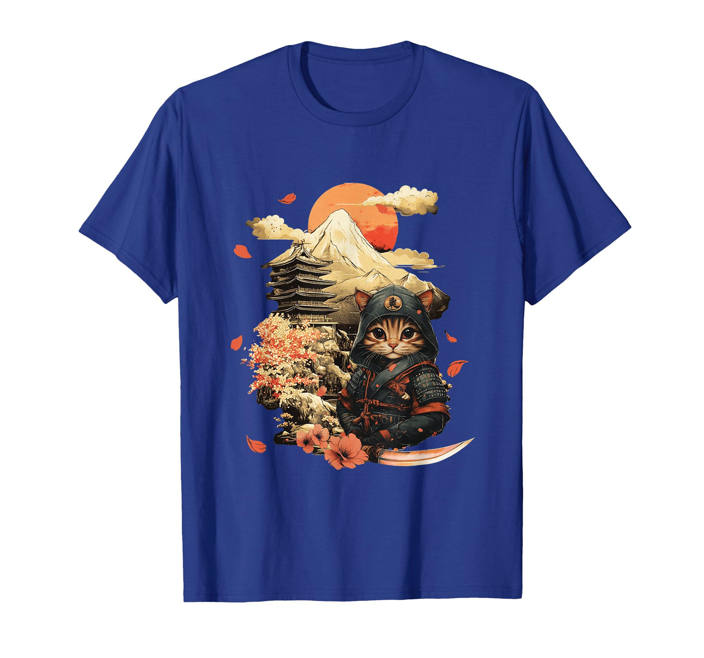 Vintage Japanese Samurai Ninja Cat Tattoo Kawaii T-Shirt