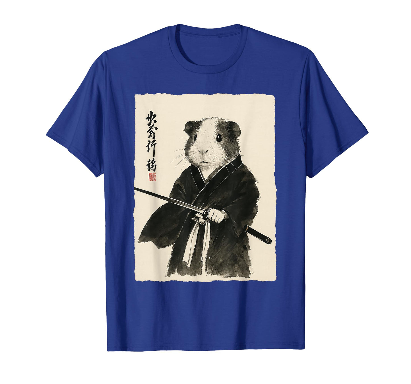 Guinea Pig Samurai Japanese Warrior Anime Art T-Shirt
