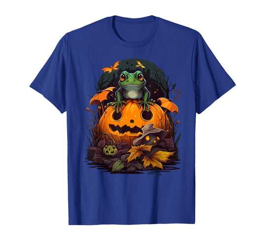Pumpkin Frog costume on Frog Halloween T-Shirt