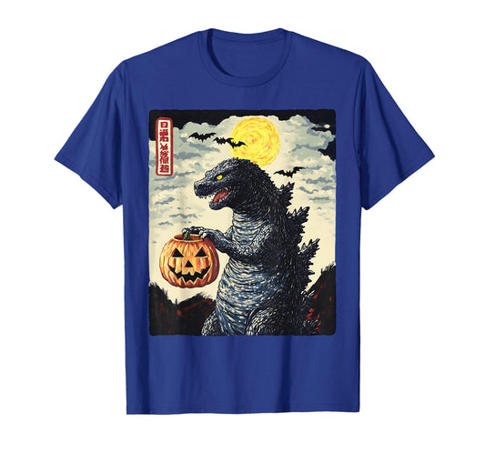 Funny Vintage Japanese Monster Pumpkin Spooky Fall T-Shirt