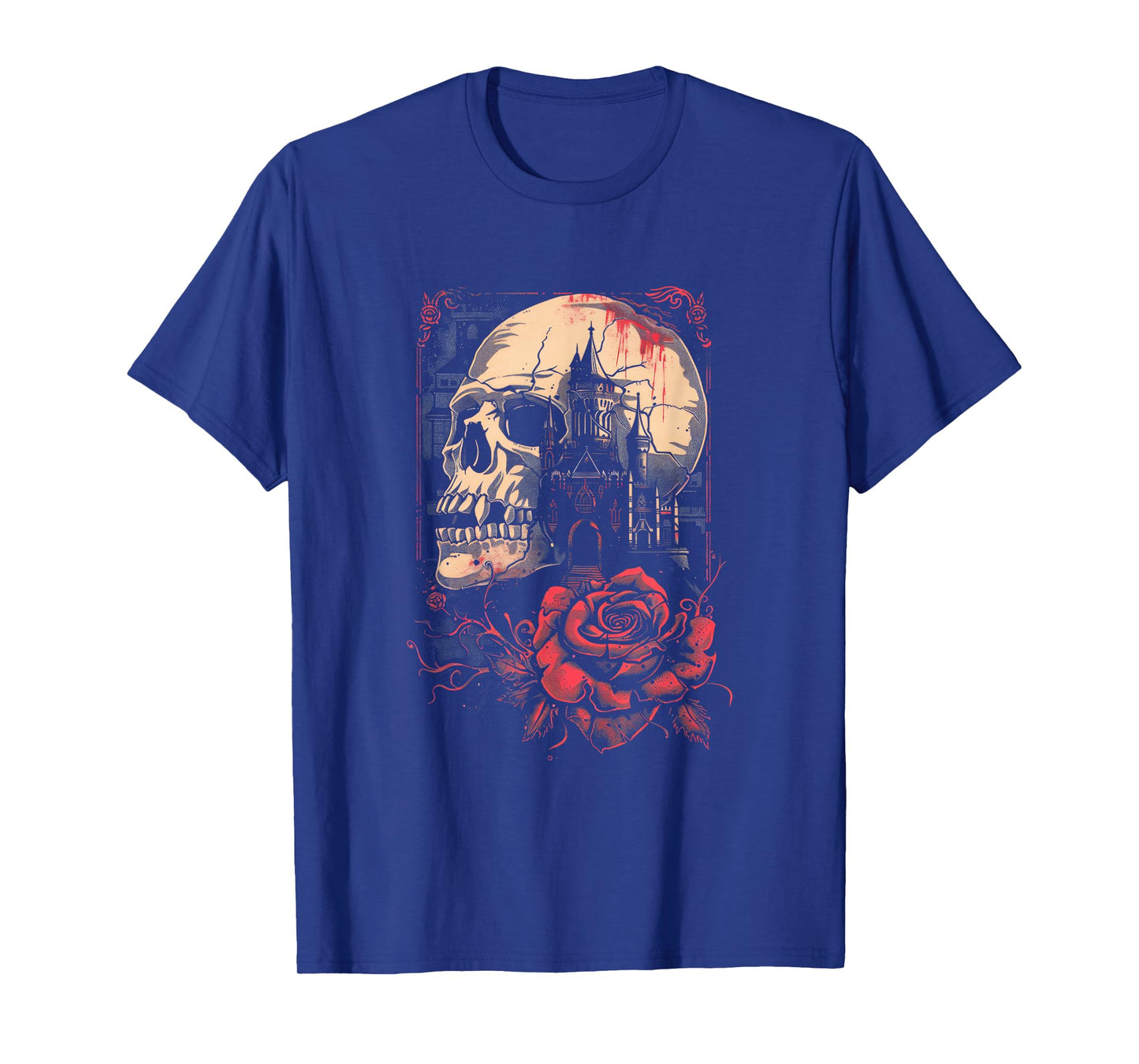 Anime Goth Japanese Skull Rose Gothic Vintage Art Macabre T-Shirt