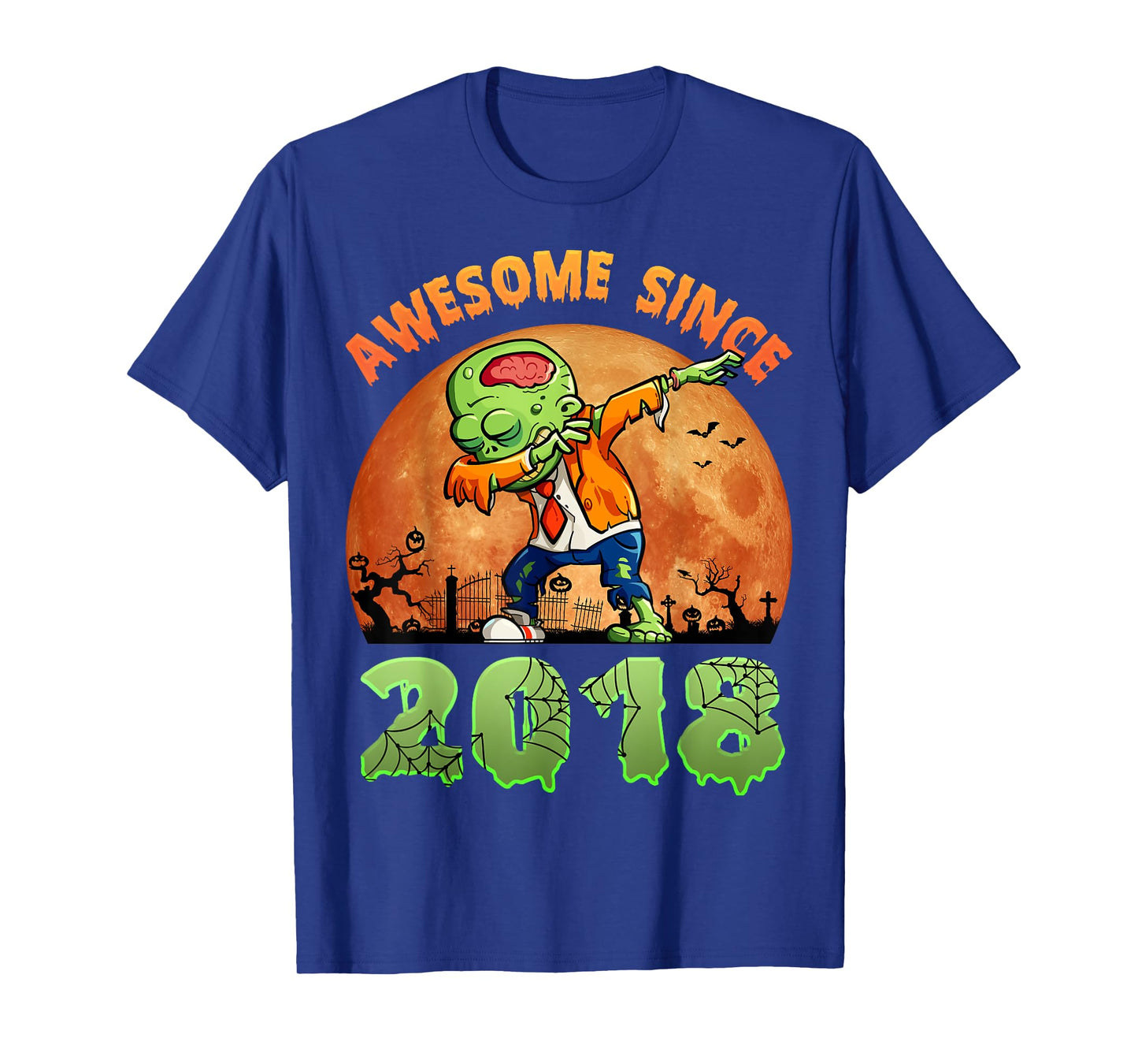 6th Birthday Halloween 6 Years Old Zombie Awesome Since 2018 T-Shirt