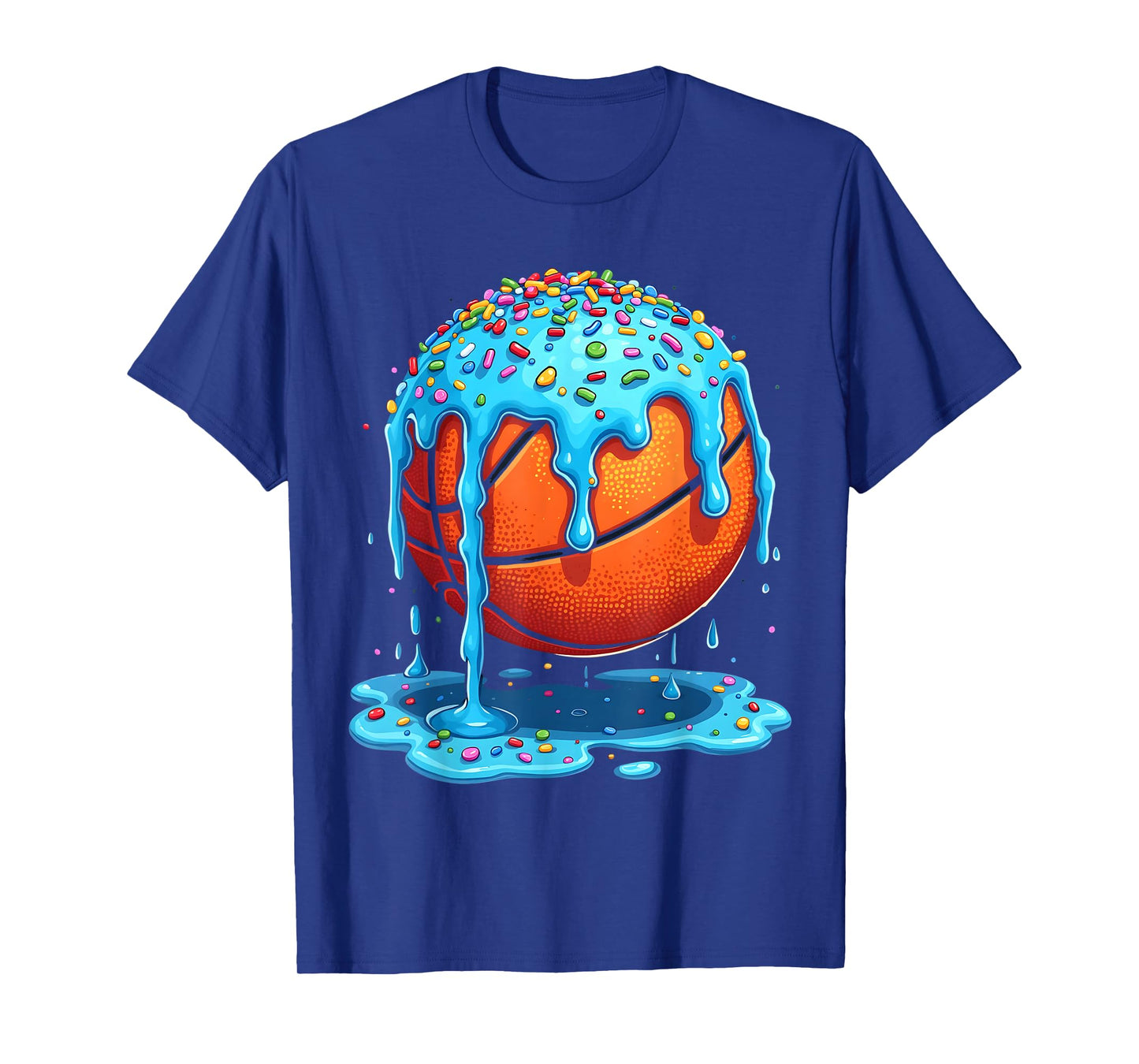 Basketball Drip Boys Girls Ice Cream Drip Sprinkles Summer T-Shirt