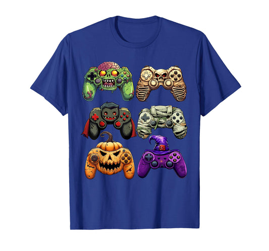 Halloween Skeleton Zombie Gaming Controllers Mummy Boys Kids T-Shirt