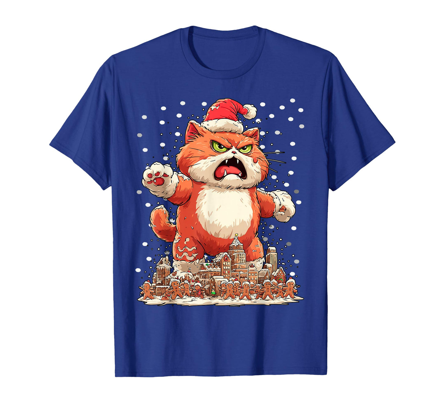 Funny Santa Cat with Gingerbread Cookies Christmas Parody T-Shirt