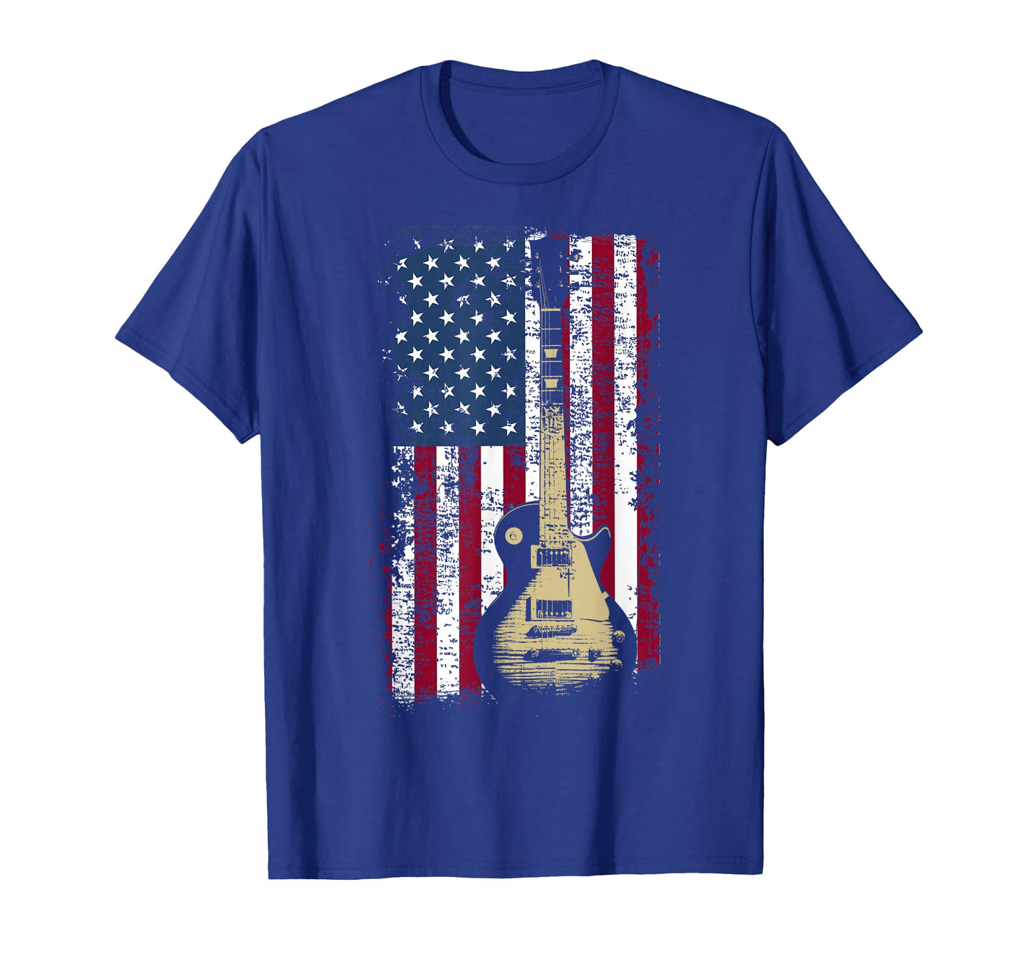 Vintage US Flag Guitar Shirt American Flag Gift T-Shirt T-Shirt