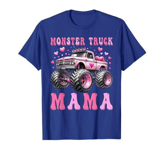 Monster Truck Mama Pink Monster Trucks Lover Mom Groovy T-Shirt
