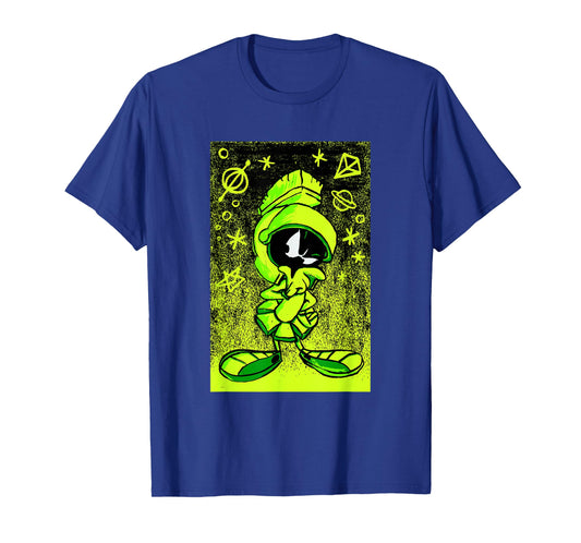 WB100 Looney Tunes Marvin The Martian Etching Portrait T-Shirt