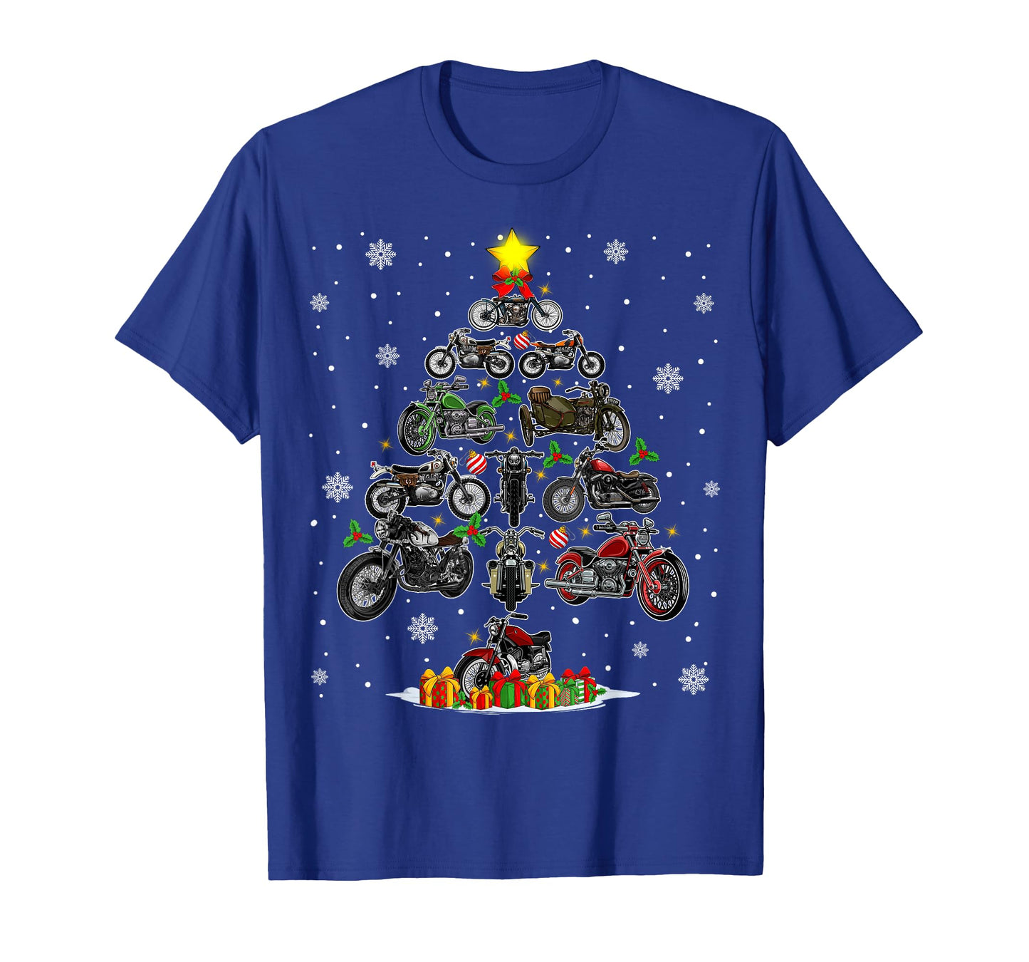 Funny Motorbikes Ornament Christmas Tree Lights Xmas PJS Men T-Shirt