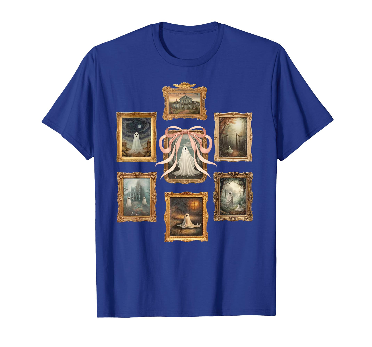 Retro Ghost Frames Halloween Spooky Season Ghost T-Shirt