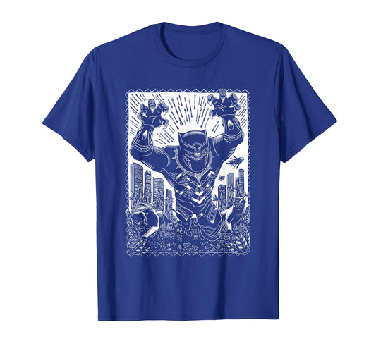 Marvel Black Panther Linocut Black T-Shirt