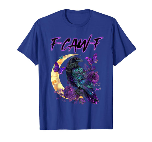 F-Caw-F Funny Raven Black Crow Spooky Season Halloween Retro T-Shirt