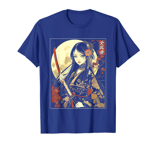 Japanese Gothic Samurai Art Woman With Katana Sword T-Shirt