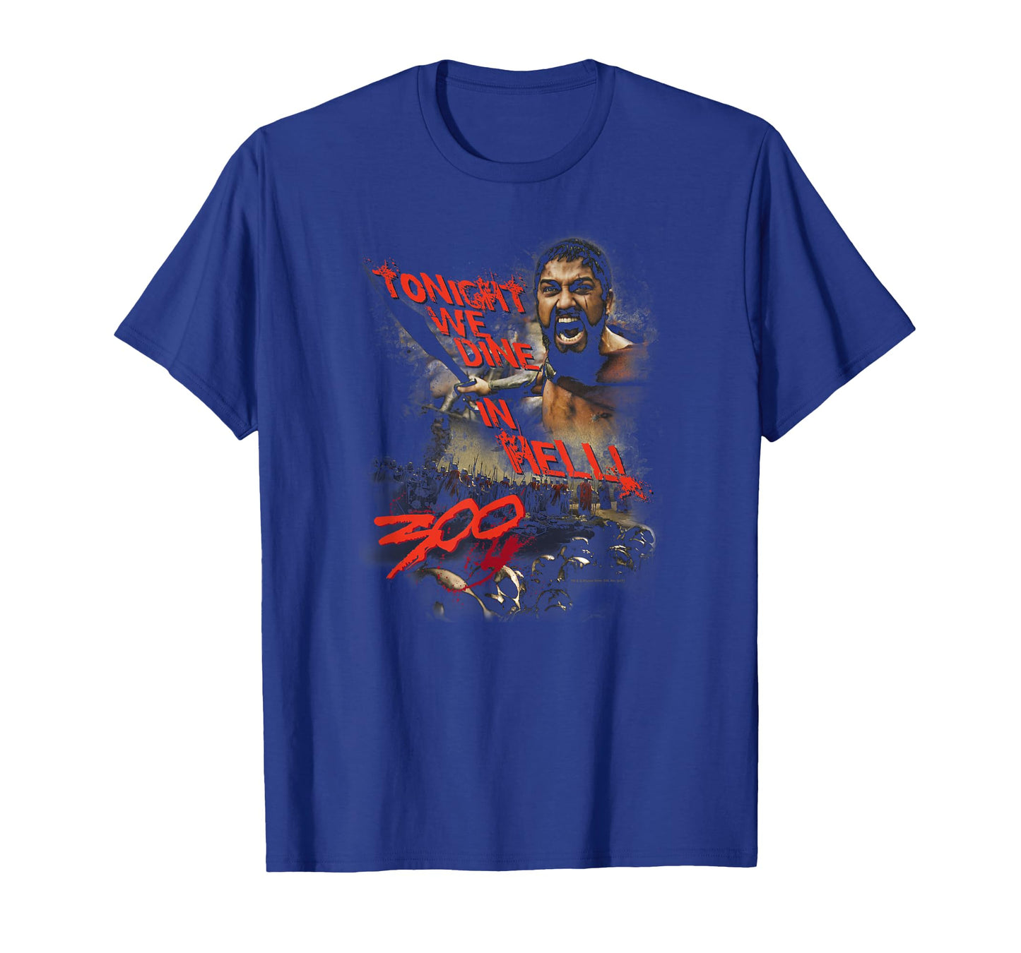Warner Bros. 300 Movie Dine in Hell Unisex-Adults Black Cotton Blend T-Shirt