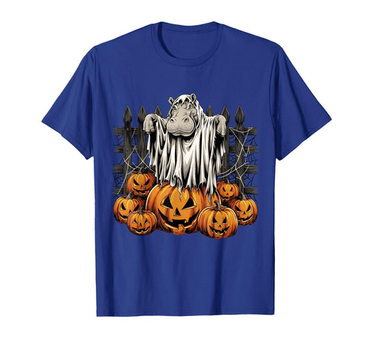 Halloween Hippo Ghost and Pumpkins Costume T-Shirt