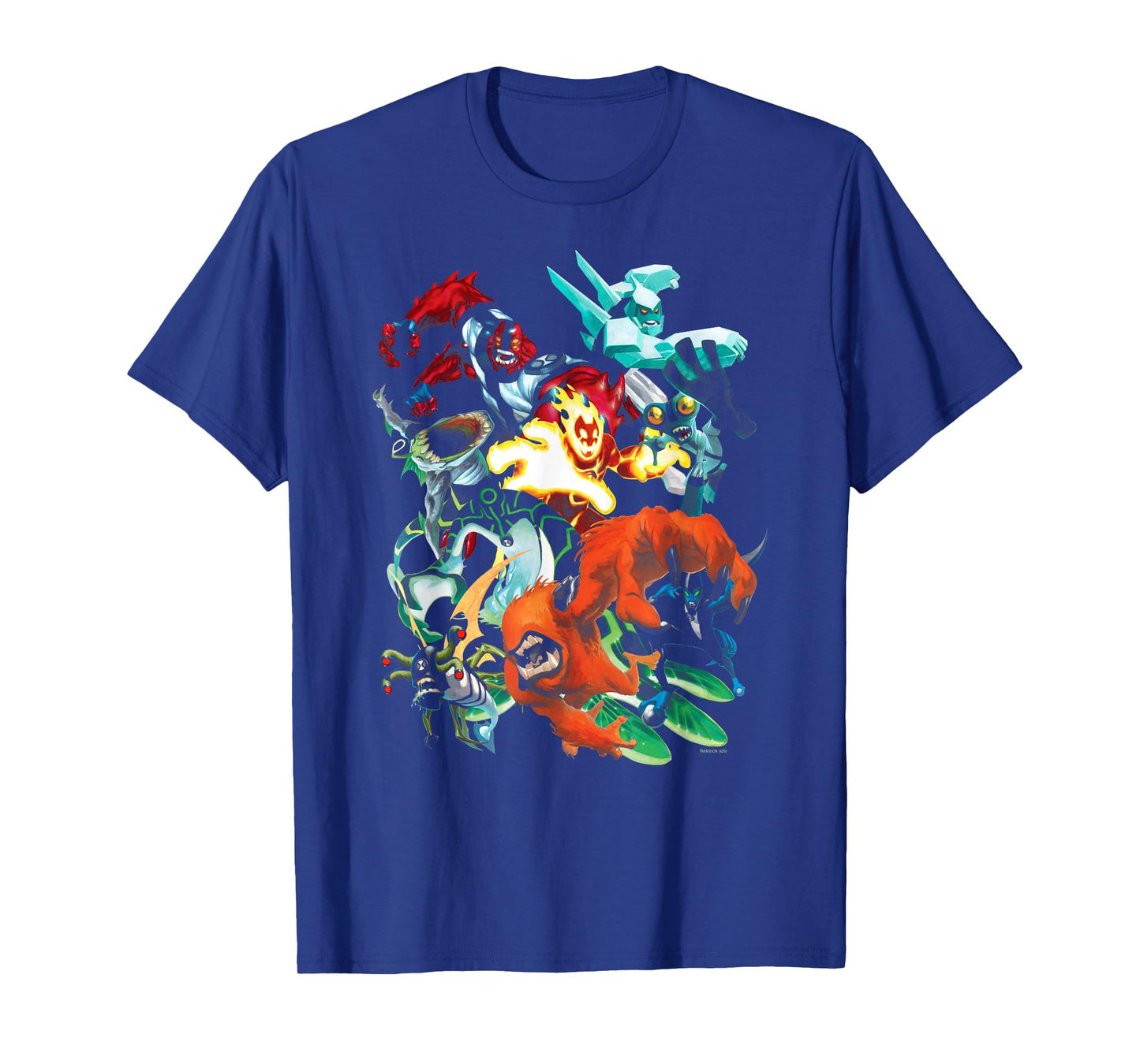 Ben 10 Colorful Alien Poses Collage Cartoon T-Shirt