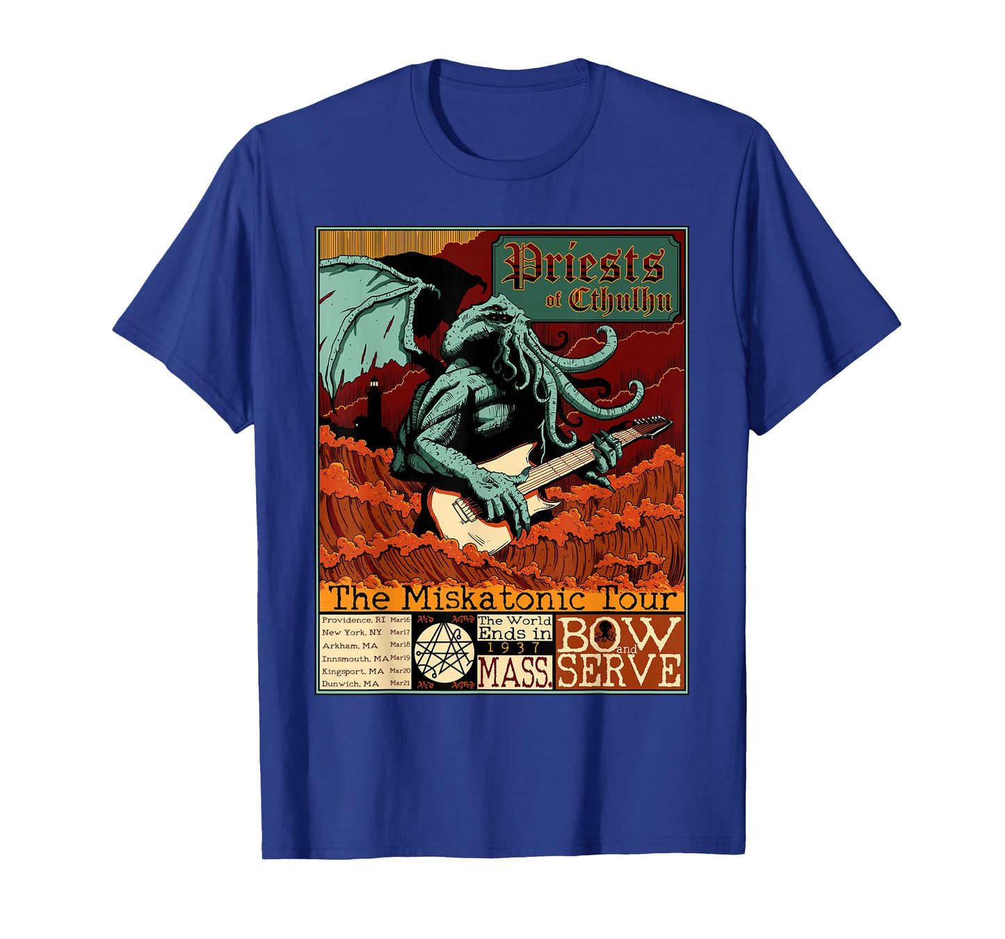 Miskatonic Cthulhu Great Rock Cosmic Horror Metal Concert T-Shirt