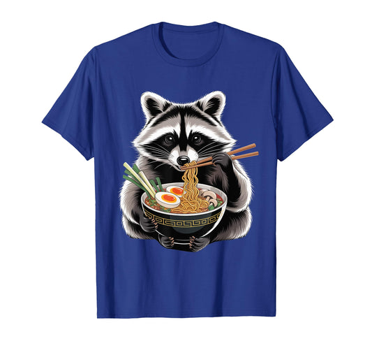 Kawaii Raccoon Eating Japanese Noodles Ramen Bowl Raccoon T-Shirt