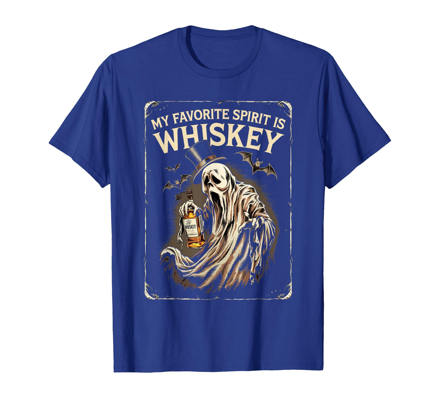 My Favorite Spirit Is Whiskey Ghost Halloween Whiskey T-Shirt