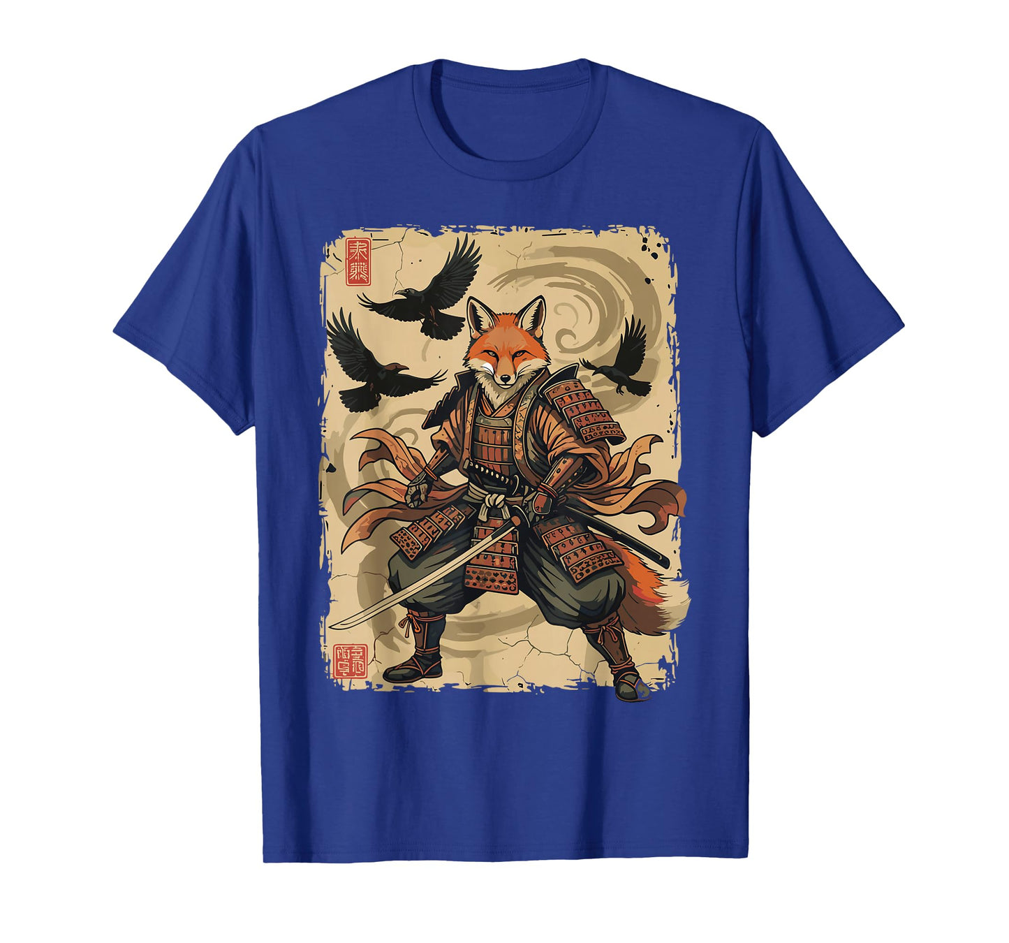 Samurai Fox Shirt Warrior Vintage Graphic Japanese Men Women T-Shirt